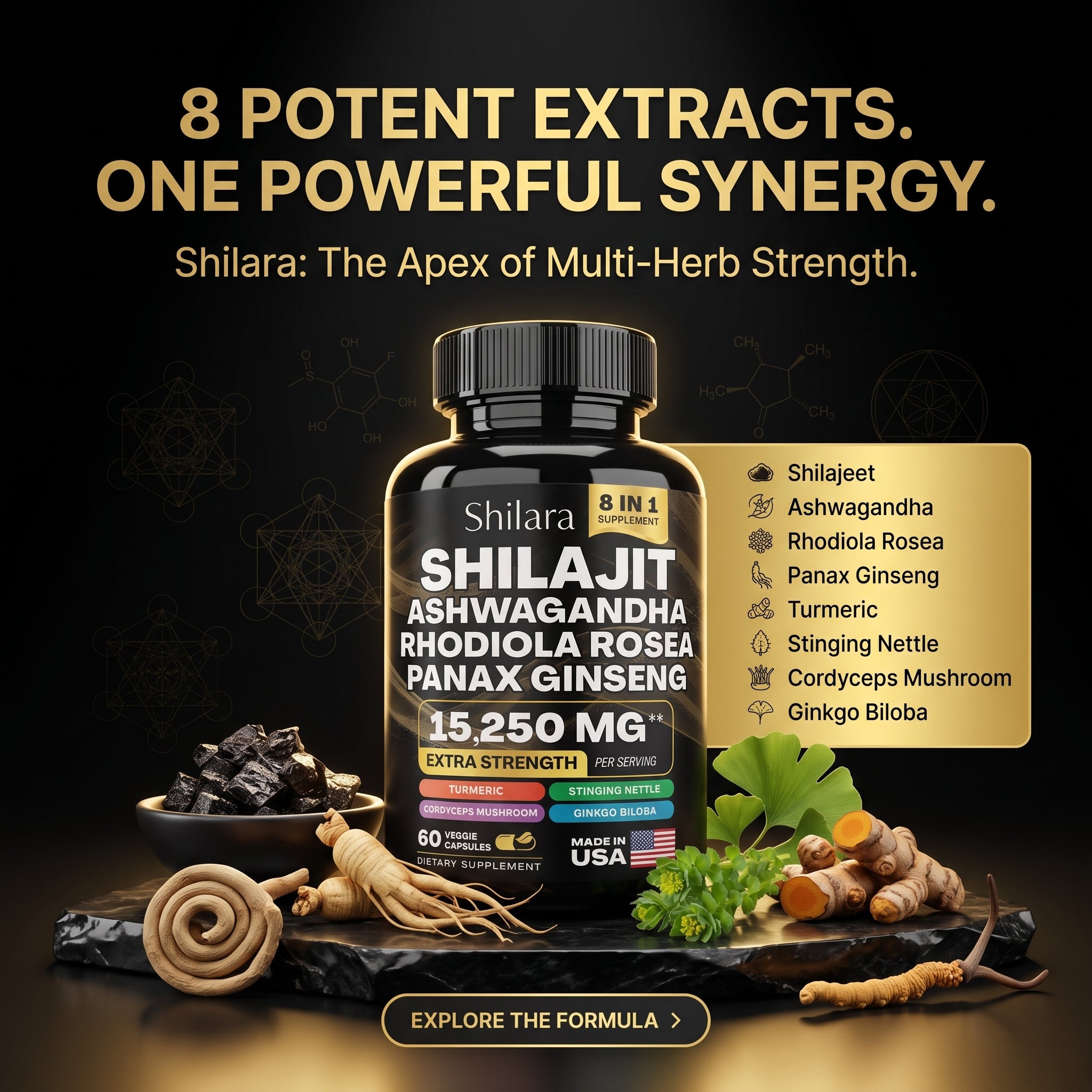 8-in-1 Shilajit Ashwagandha Supplement