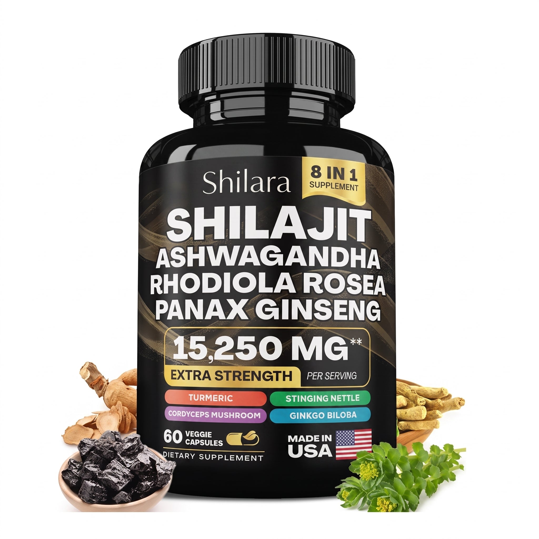 8-in-1 Shilajit Ashwagandha Supplement