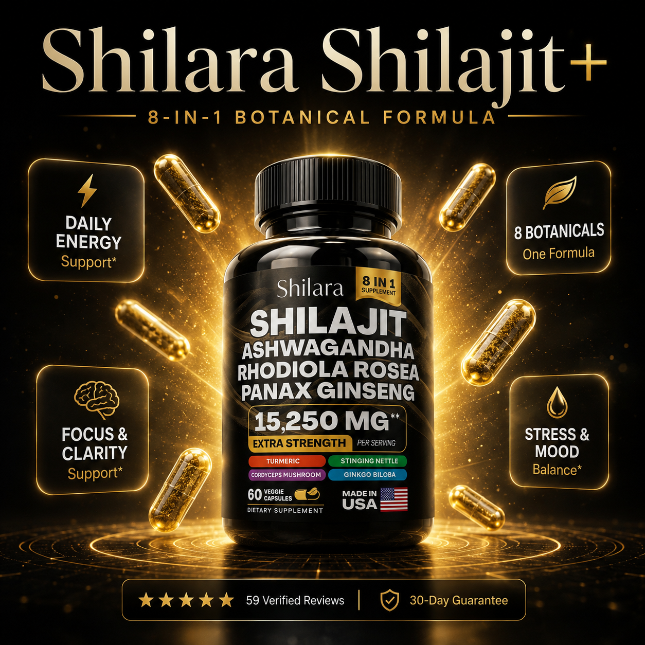 8-in-1 Shilajit Ashwagandha Supplement